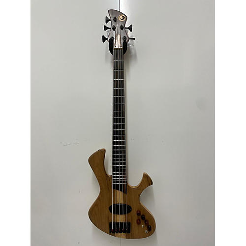 Used Quintino Custom Double Cut Natural Walnut Electric Bass Guitar Natural Walnut