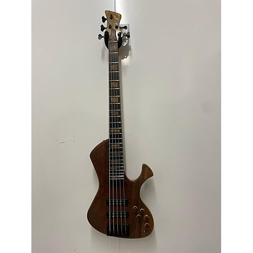 Used Quintino Custom Single Cut Natural Walnut Electric Bass Guitar Natural Walnut