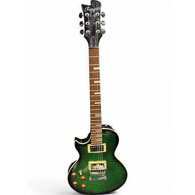 Used Raven LP STYLE Left-Handed Green Burst Electric Guitar