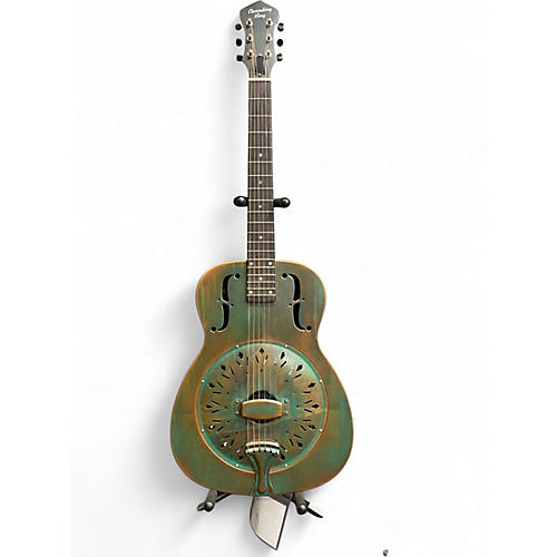 Used Recording King RM-997-VG Swamp Dog Metal Body Style-0 Distressed Vintage Green Resonator Guitar Distressed Vintage Green