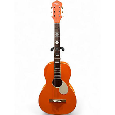 Used Recording King RPS7MOR Orange Acoustic Electric Guitar