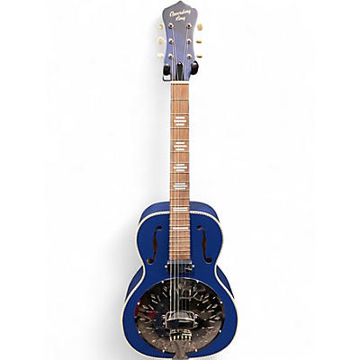Used Recording King dirty 30's Resonator Metallic Blue Acoustic Electric Guitar