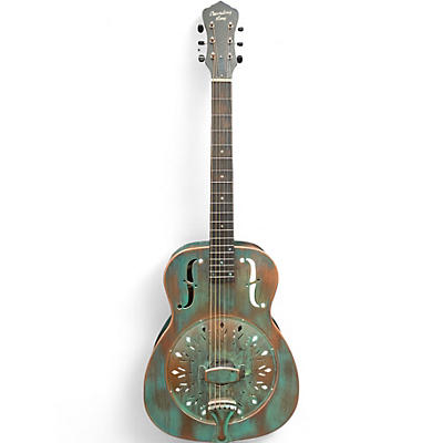 Used Recording King swamp dog Distressed Vintage Green Acoustic Guitar