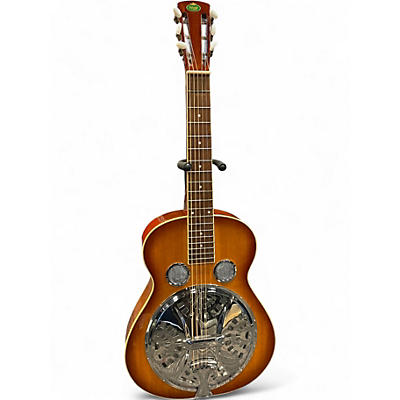 Used Regal Dobro Square Neck Natural Acoustic Electric Guitar