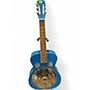 Used Regal Single cone Blue Resonator Guitar Blue