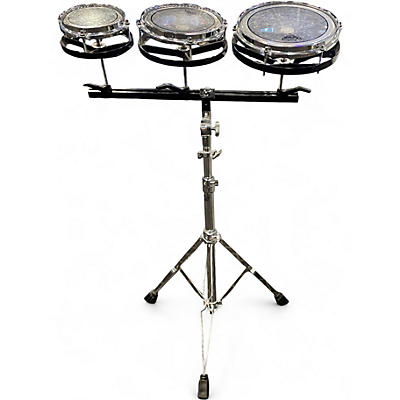 Used Remo 10X2 Rototom Black and Silver Roto Toms