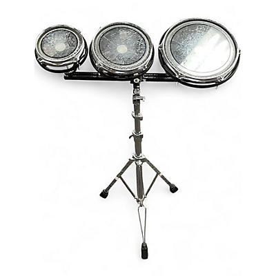 Used Remo 10in Rototom Set with Stand Black Roto Toms