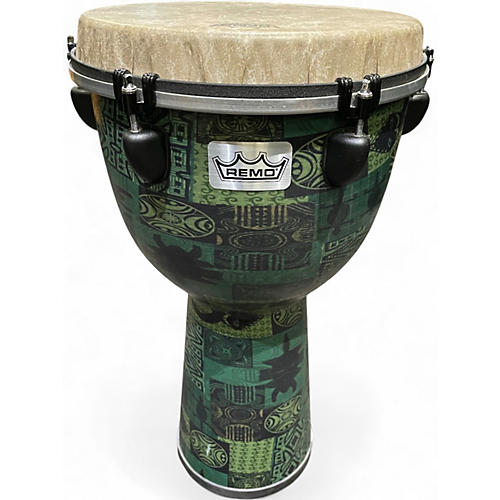 Used Remo 12in Apex Djembe green  Drum green  30