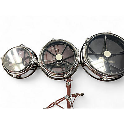 Used Remo 3 Piece Rototom SILVER Roto Toms