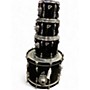 Used Remo 4 Piece MASTERS TOUCH Black Drum Kit Black