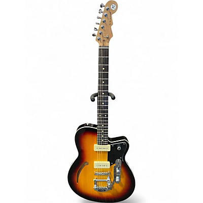 Used Reverand Clubman 290 3 Color Sunburst Hollow Body Electric Guitar