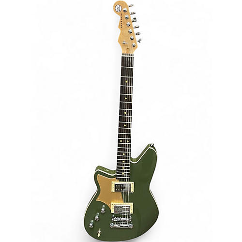 Used Reverend Descent RA Left handed Army Green Baritone Guitars Army Green