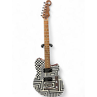 Used Reverend JENN WASNER SIGNATURE Black and White Solid Body Electric Guitar