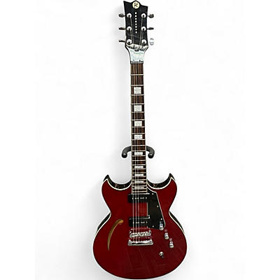 Used Reverend MANTA RAY 290 Crimson Red Trans Hollow Body Electric Guitar