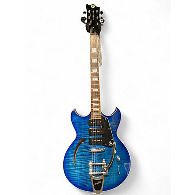 Used Reverend Manta Ray 390 Blue Hollow Body Electric Guitar
