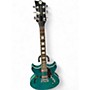 Used Reverend Manta Ray Flametop Turquoise Hollow Body Electric Guitar Flametop Turquoise