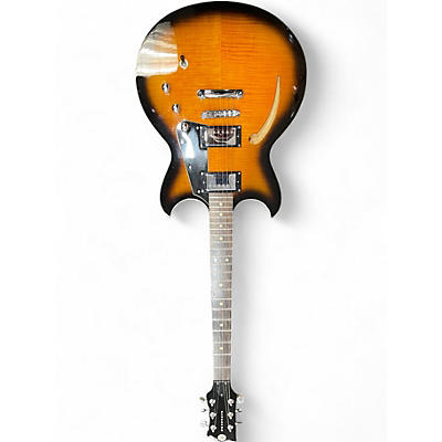 Used Reverend Manta Ray HB Sunburst Hollow Body Electric Guitar