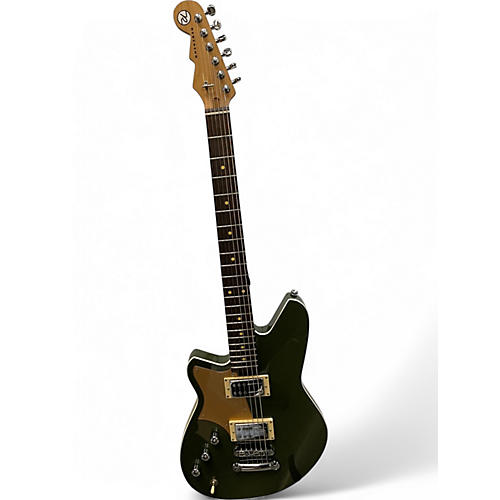 Used Reverend NAMM 2025 Left Handed Descent RA Army Green Solid Body Electric Guitar Army Green
