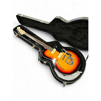 Used Reverend NOS Club King Sunburst Hollow Body Electric Guitar