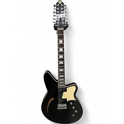 Used Reverend airwave 12 Black Hollow Body Electric Guitar