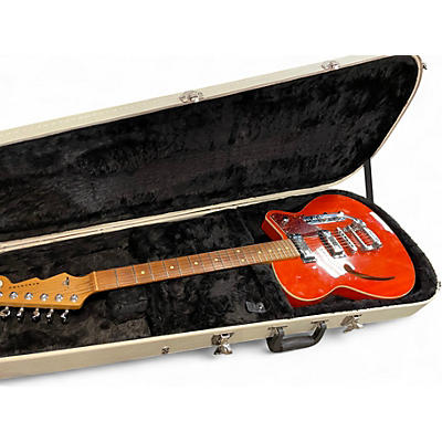 Used Reverend club king rt Orange Hollow Body Electric Guitar
