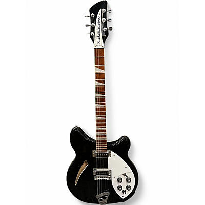 Used Rickenbacker 360 Black and White Hollow Body Electric Guitar