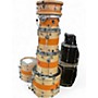 Used Risen 6 Piece Custom Worship Kit Natural Orange Stripe Drum Kit Natural Orange Stripe