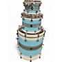 Used Risen Drums 3 Piece Custom Shell Pack Blue and Silver Drum Kit Blue and Silver