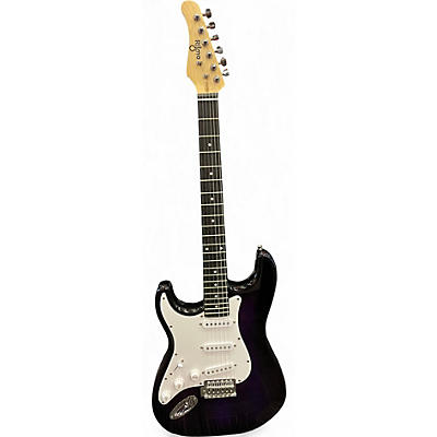 Used Ritmo Left Handed Stratocaster Purple Solid Body Electric Guitar