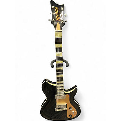 Used Rivolta Combinata VII Black and Gold Solid Body Electric Guitar
