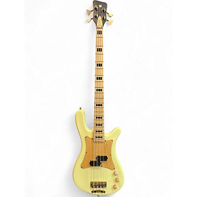 Used RockBass by Warwick Adam Clayton Streamer Solid Creme White Electric Bass Guitar