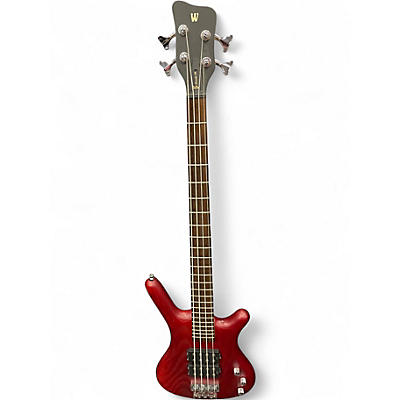 Used RockBass by Warwick Corvette $$4 Trans Red Electric Bass Guitar