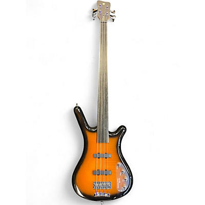 Used RockBass by Warwick corvette fretless 2 Color Sunburst Electric Bass Guitar