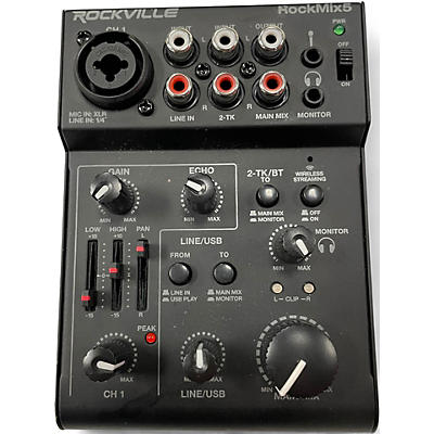 Used Rockville rock mix 5 Powered Mixer