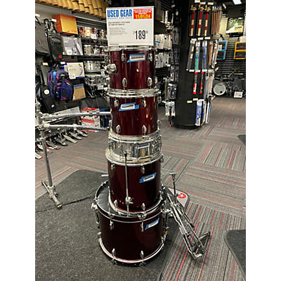 Used Rockwood 5 piece Drum Set Wine Red Drum Kit