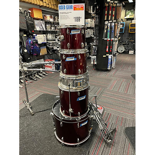 Rockwood Used Rockwood 5 piece Drum Set Wine Red Drum Kit Wine Red