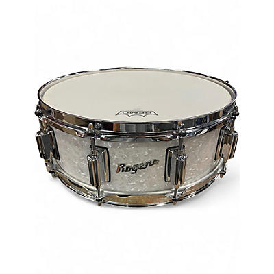 Used Rogers 14X5 Dyna-sonic White Marine Pearl Drum