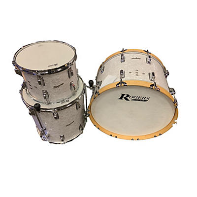 Used Rogers 3 piece Powertone PT0322HXWMP WHITE MARINE PEARL Drum Kit