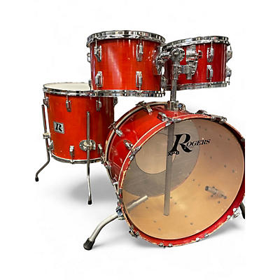 Used Rogers 4 Piece 1979 Big R Trans Red Drum Kit