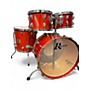 Used Rogers 4 Piece 1979 Big R Trans Red Drum Kit Trans Red