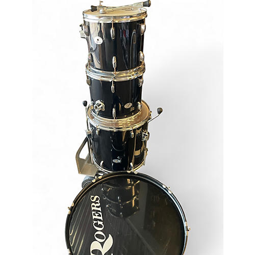 Used Rogers 4 Piece 4 Piece Black Drum Kit Black
