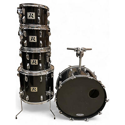 Used Rogers 5 Piece big r Black Drum Kit