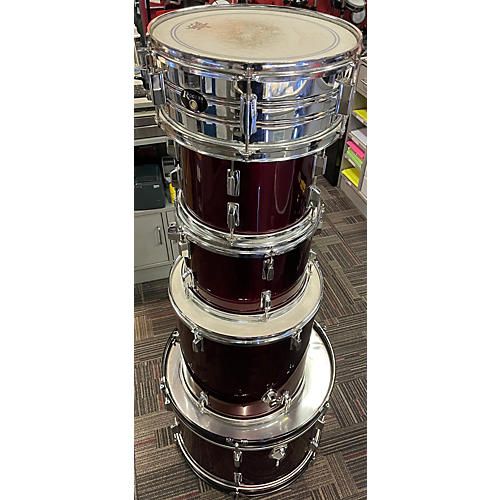 Rogers Used Rogers 5 piece Drum Set Burgandy Drum Kit Burgandy