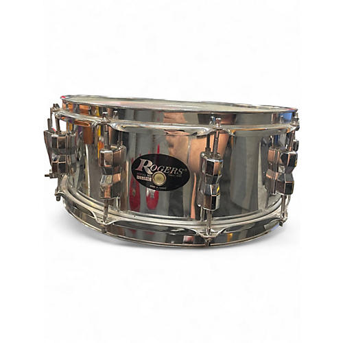 Used Rogers 5.5X14 POWERTONE Chrome Silver Drum Chrome Silver 10