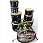 Used Rogers 9 Piece DRUMS BLACK Drum Kit BLACK