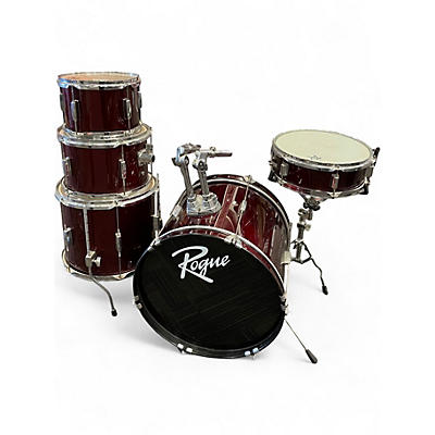 Used Rogue 5 Piece BEGINNER 5 PIECE DRUM KIT Wine Red Drum Kit