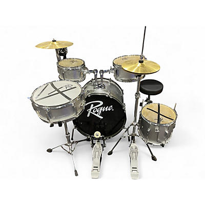 Used Rogue  5 Piece JUNIOR KICKER Silver Sparkle Drum Kit