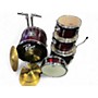 Used Rogue 5 Piece starter drum set Burgundy Drum Kit Burgundy