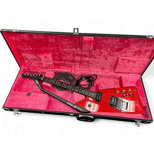 Used Roland GR700 and G707 Synthesizer Bundle Red Solid Body Electric Guitar Red