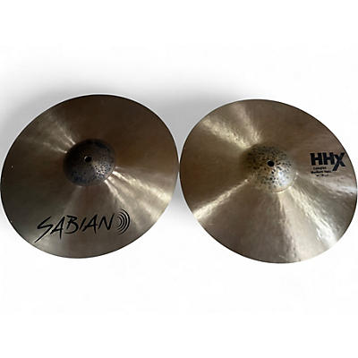 Used SABIAN 14in HHX Complex Medium HI Hats Pair Cymbal